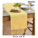 2x Artoid Mode Yellow Tassel Table Runner