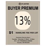We charge 13% BP and $1 handling fee per won lot
