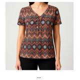 Short Sleeve Patterned Top
