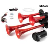 Truck Horn 150DB Train Horn Kit 4 Trumpet Air Horn