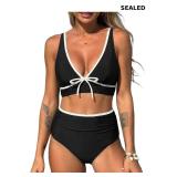 ZAFUL Womens High Waisted Bikini Sets Sexy V Neck