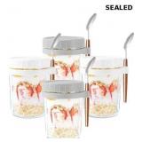 SEALED-GUUTRY 4pcs Overnight Oats Containers