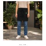 Black Apron with Green Logo