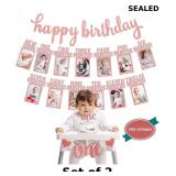 2x 1st Birthday Baby Photo Banner