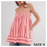 Pink Striped Sleeveless Dress