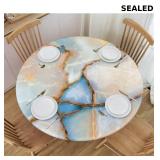 Fiokroo Natural Marble Texture Tablecloth
