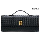 Women's Handmade Woven Evening Bag PU Leather Hand