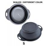 Black Round Silicone Collapsible Colander Silicone