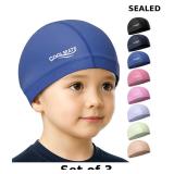 3x COOLMATE Fabric Swim Cap for Women, Men & Kids