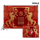 AOFOTO 7x5ft Happy New Year Backdrop