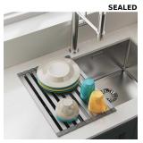 COOL-ANGLE Aluminum Roll Up Dish Drying Rack Over