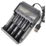18650 Charger USB Four-Slot Lithium Battery