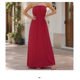 Strapless Maxi Dress in Burgundy