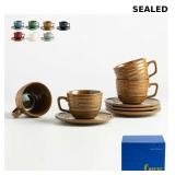 Cappuccino Cups with Saucers 8.4 oz