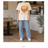 Graphic Tee with Floral Design