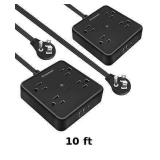 2 Pack Ultra Flat Plug Power Bar