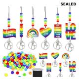 Cinrobiye 24 Pcs Rainbow Pride Keychain DIY Kit ï¿½