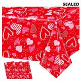 3pcs Valentine Day Tablecloths Red Heart
