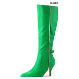 Allegra K Women's Pointy Toe Buckle Stiletto Heel