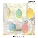 2x 9.94ft Easter Egg String Lights, 20 LED