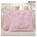 Pink Soft Pillow Covers 18X18 Inch Set of 2