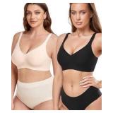 Gailife 2pcs Womens T-Shirt Bras Size S