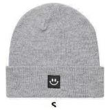 Gray Knit Beanie Hat