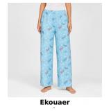 Ekouaer Blue Butterfly Print Pajama Pants