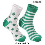 2x 2 Pairs Green Socks Shamrock Novelty Socks...