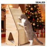 Enhanced Wood-Framed Cat Scratching Post