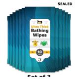 3x HealthSmart Adult Bathing Wet Wipes,