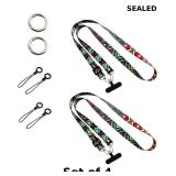 4x 2Pack Cute Black Lanyards,Phone Lanyard