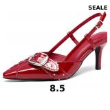 Coutgo Womens Slingback Kitten Heels Studded Shoes