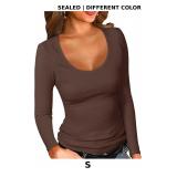 PALINDA Women's Ribbed Scoop Neck Slim Fitted