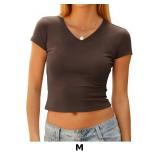 Women's Basic V Neck Short Sleeve T Shirts