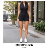 MIOOSUZA Black Zip-Up Sleeveless Romper