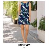 MISFAY Navy Blue Floral Print Dress
