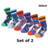 2x Animal Space Socks Boys Girls Novelty Kids...