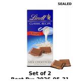 2x Lindt CLASSIC RECIPE Crispy Milk Chocolate