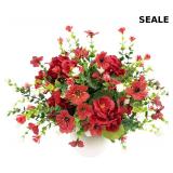 Artificial Red Geraniums Flowers for Outdoors