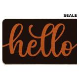 Artoid Mode Black Orange Hello Halloween Doormat