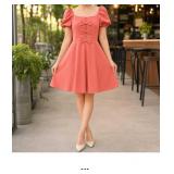 Watermelon Red  Bow Detail Dress