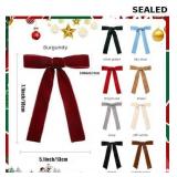24 Pcs Red Velvet Ribbon Christmas Tree Bows Bow