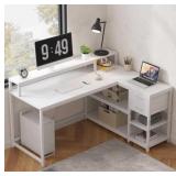 Lantine L Shaped Desk With Drawers