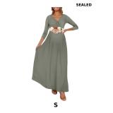 KIM S Maternity Maxi Dress with Flower Sash(S-3XL)
