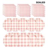 150PCS Pink Gingham Party Supplies