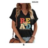 Read Shirts for Women V Neck Book Lover Tshirt