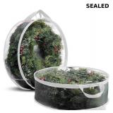 ZOBER 2 Pack Christmas Wreath Storage Container