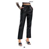 SANTINY Women's Faux Leather Pants
