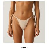 Beige Ribbed Bikini Bottom